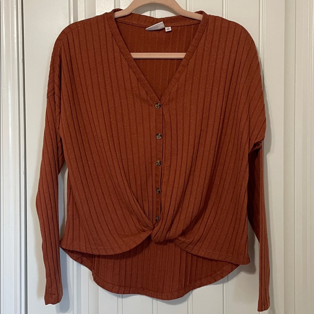 SO Terracotta Ribbed Top
